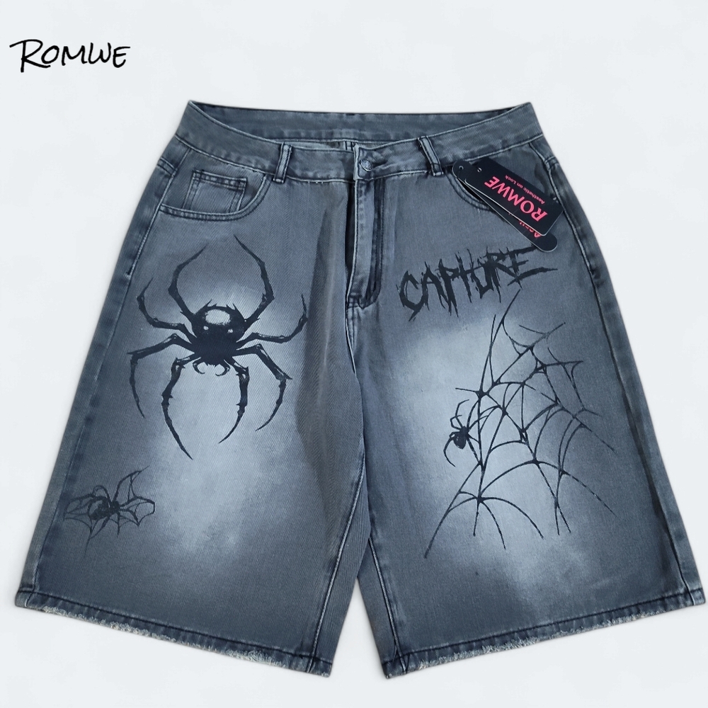 Romwe Womens Graphic Casual Bermuda Shorts